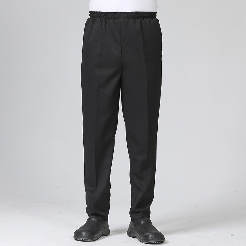 Working Pants: Chef's pants, waiter's loose suit pants, wear-resistant, elastic, straight waist